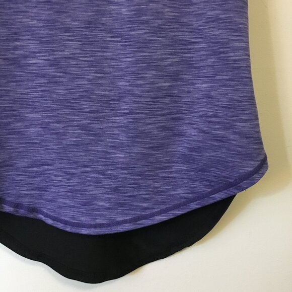 Jill Yoga Two Tone Deep Blue Heather Scoop Racerback Tank Top - Picture 5 of 13